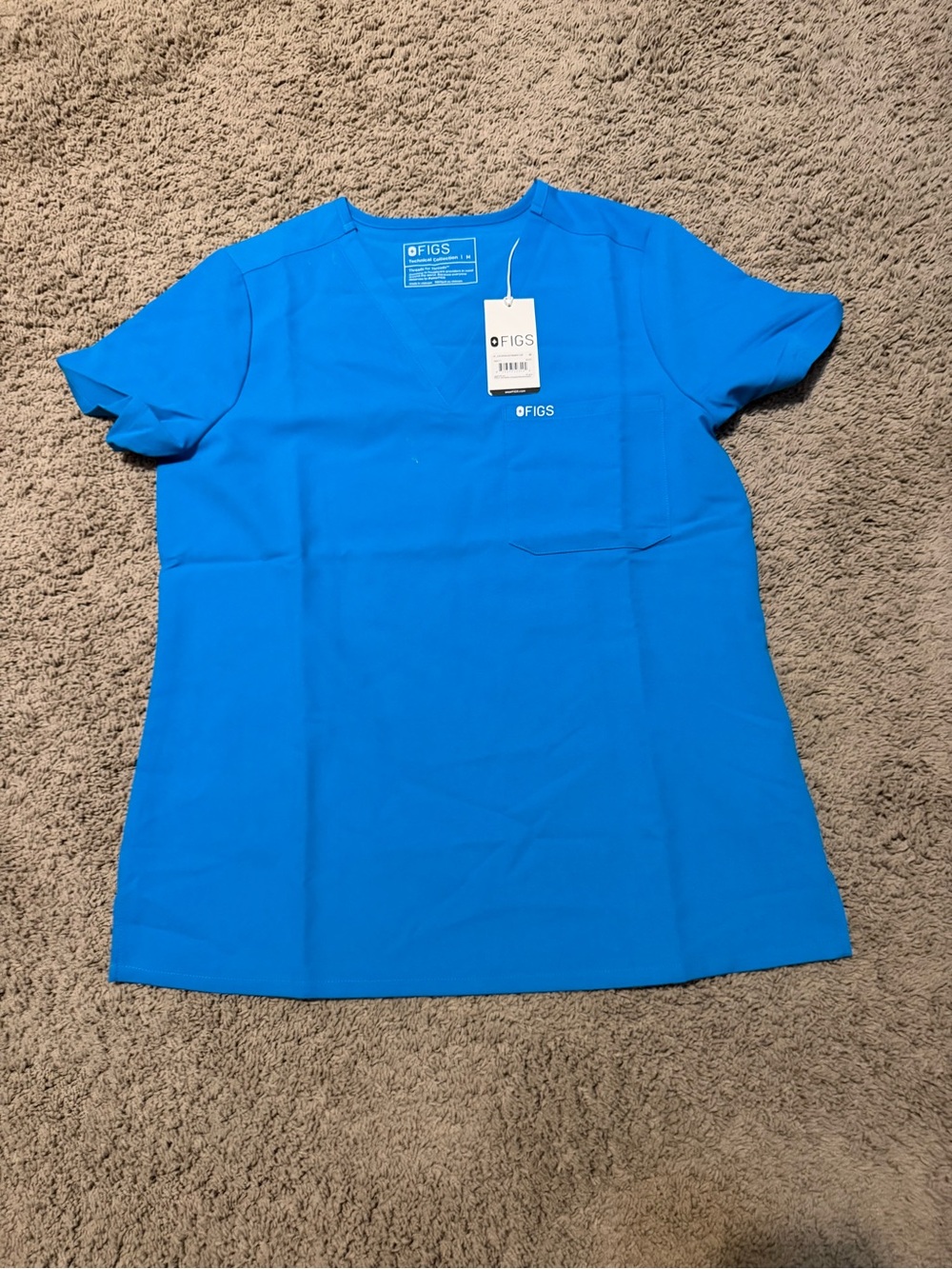 FIGS Scrub Top in Bright Blue